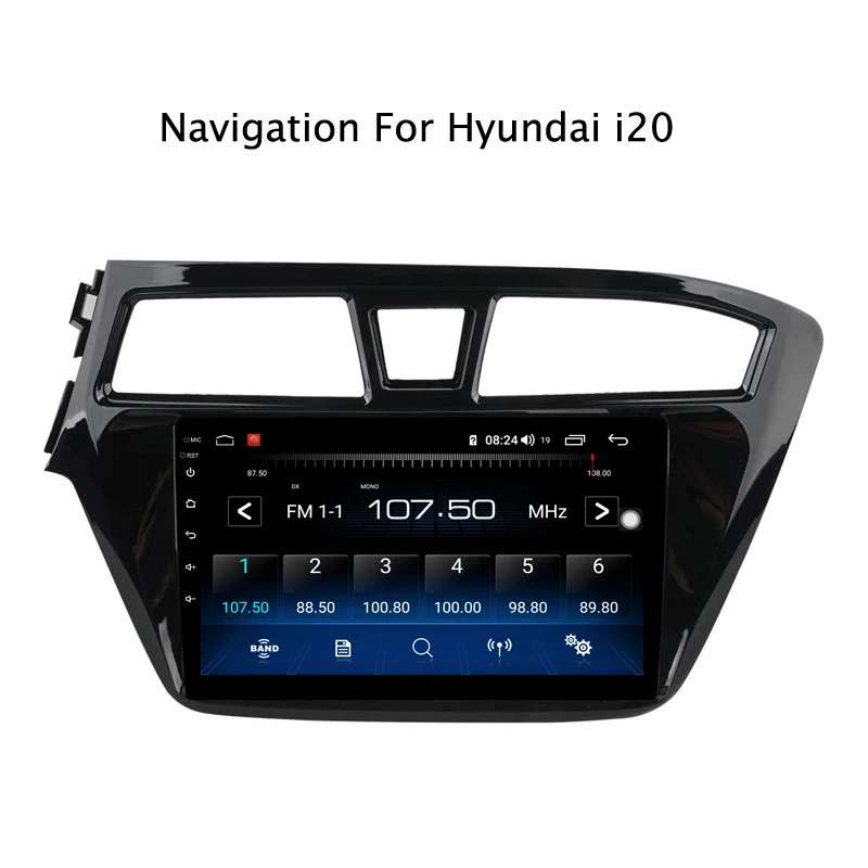 Excellent Ectwodvd 9inch Andriod 8.1 Car DVD GPS For Hyundai i20 2015-2015 4G RAM 64G ROM CarPlay DSP 4G LTE with WIFI 9