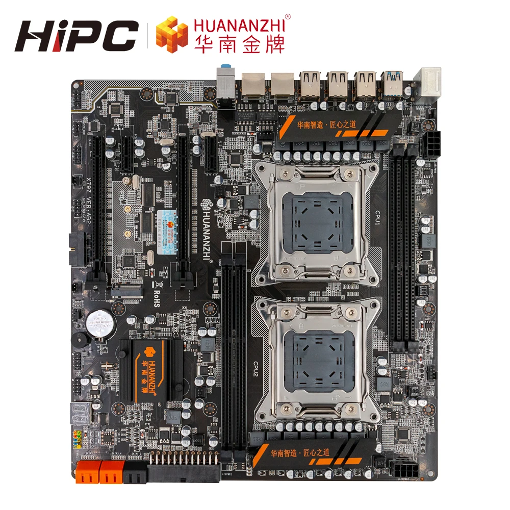 Huanan Zhi X79 4D двойной Процессор материнская плата для Intel LGA 2011 DDR3 128 ГБ SATA3 USB3.0 E ATX LGA2011