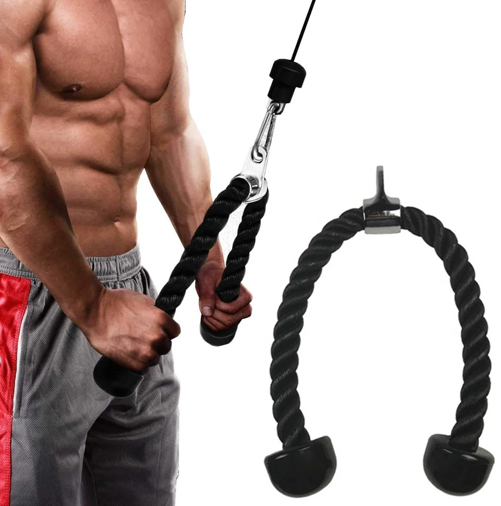 Gym Handles Ankle Straps Tricep Rope Carabiners Set Home Gym Cable Machine Attachments Accessories Crossfit Exercise Equipment