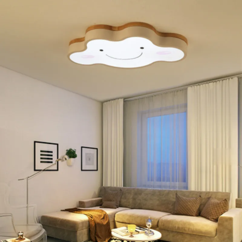 

Cartoon Ceiling Lights Cloud Shape LED Ceiling Light For Bedroom Kids Luminaire Cute Wooden Kitchen Lighting Fixture