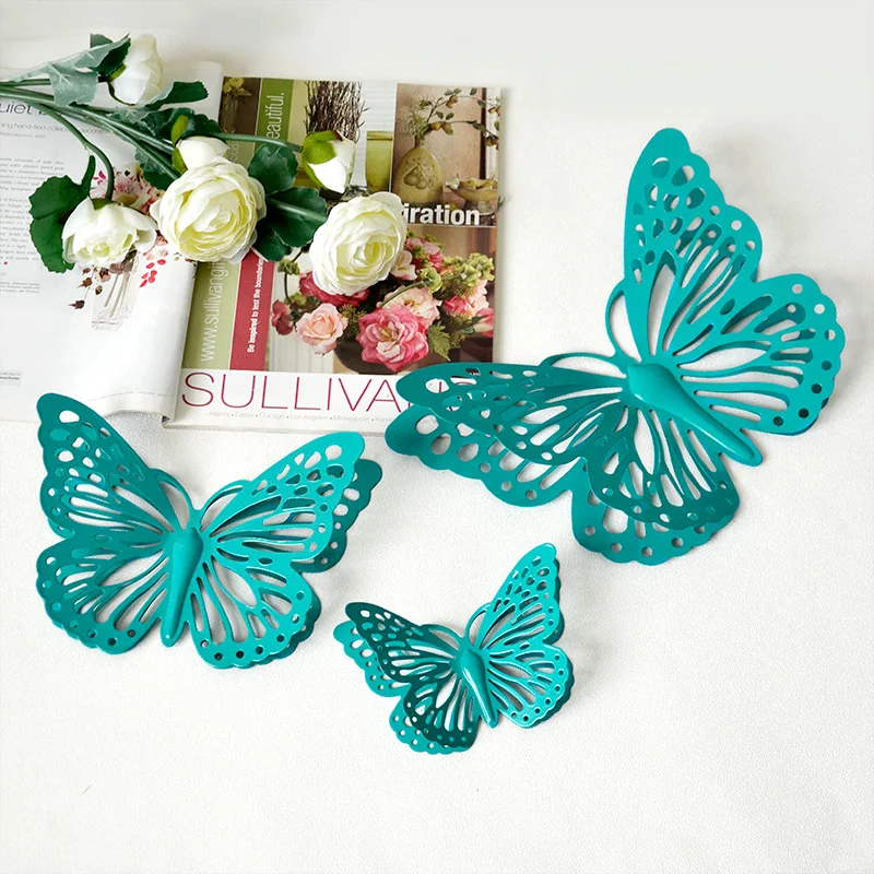 

Metal Butterfly 3d wall stickers for living room kids rooms wall decoration DIY home decoration wall art mural ornaments crafts