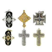 Металлический крестик USB флеш-накопитель, реальная емкость 8 Гб 16 Гб 64 Гб Флешка персональный подарок флеш-накопитель USB флеш-накопитель кулон кристалл