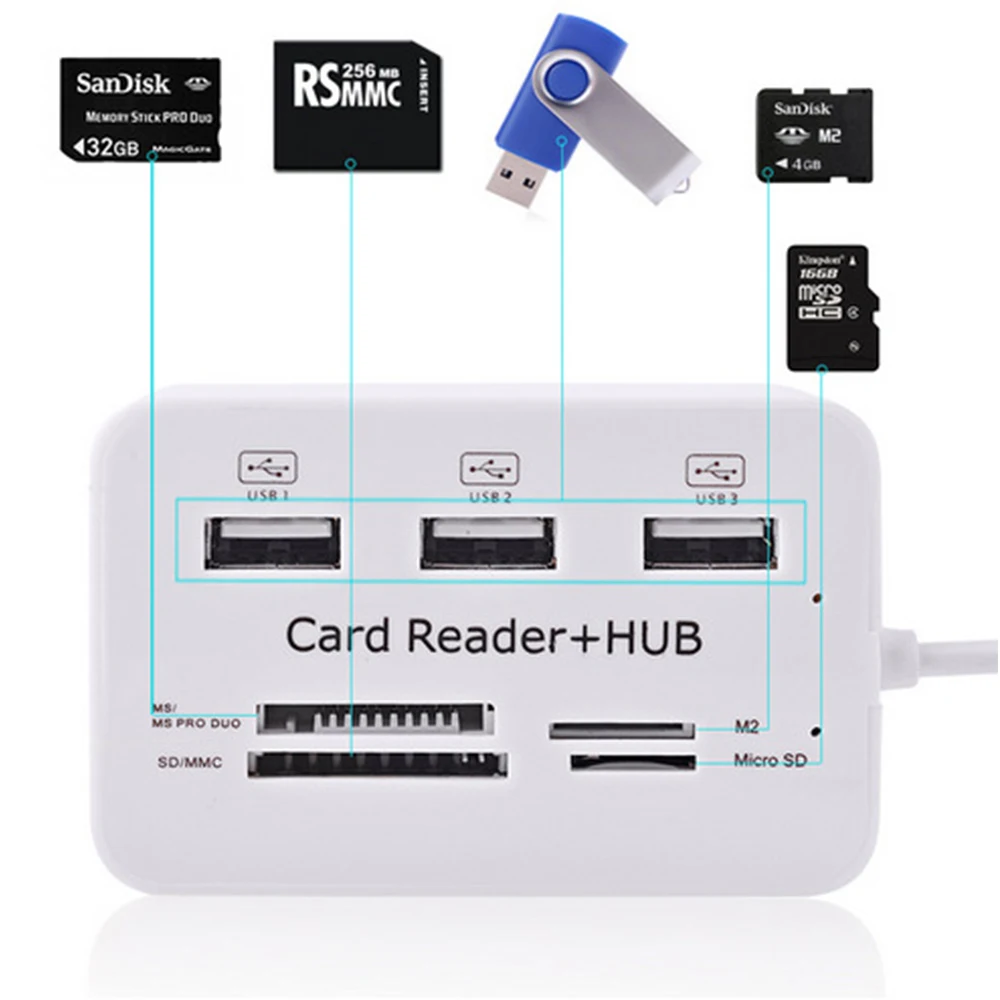 Usb-хаб 3,0 Мульти USB 3,0 концентратор разветвитель 3 порта кардридер мульти usb-хаб супер скорость микро хаб для компьютера аксессуары