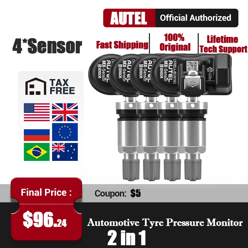 Autel mx датчики 433 МГц 315 4 шт. для анализа шин работа с TPMS PAD TS401 TS601 100% клон 98%