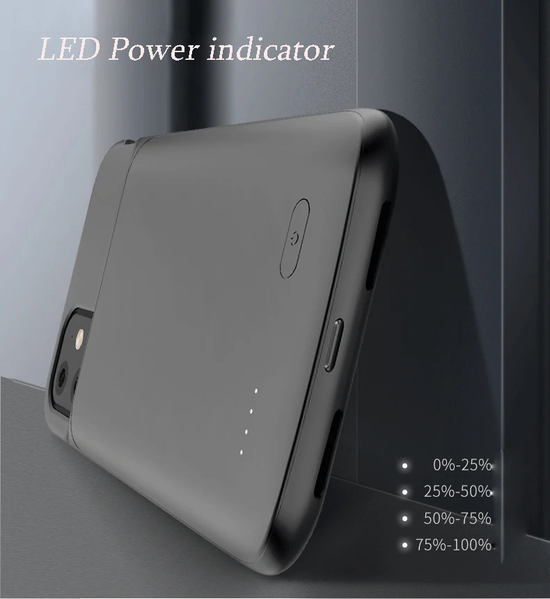 Для iPhone 11/11Pro/11 PorMAX 4800 мАч/5000 мАч портативный внешний аккумулятор чехол для внешнего зарядного устройства зарядка аккумулятора защитный чехол