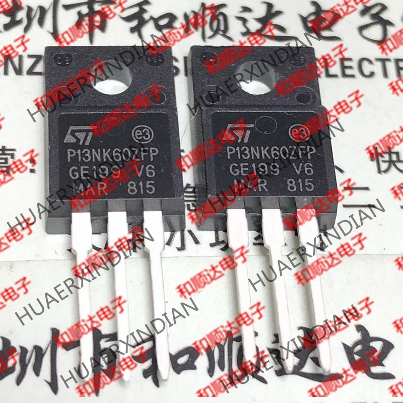 10PCS/LOT New and original P13NK60ZFP STP13NK60ZFP TO-220F 600V 13A