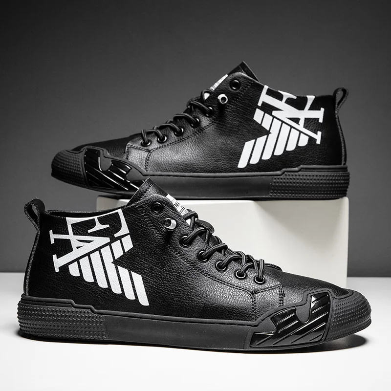 Superstar-Zapatillas deportivas con estampado de letras para hombre, zapatos deportivos cómodos para monopatín, a la moda, color negro