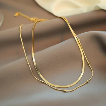 

Korean-style Simple Metal Double Layer Items Pendant Women's Non-mainstream Design Normcore Style Choker Pendant