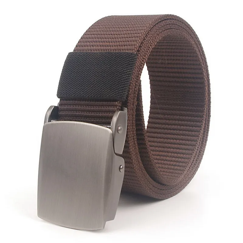 Concise Mens Metal Slide Buckle Waist Belts Breathable Nylon Army Military Unisex Jeans Accessories Outdoor Leisure Summer Strap