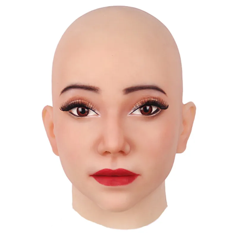 

Full Head Realistic Silicone Halloween Mask Face Human Skin Female For April Fool's-Day Masquerade Cosplay Spoof Tricky Props