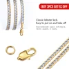 Davieslee-collier pour hommes et femmes, Bracelet en or jaune, chaîne remplie d'or, bijoux, gourmette, 4mm, LGN64 ► Photo 2/6