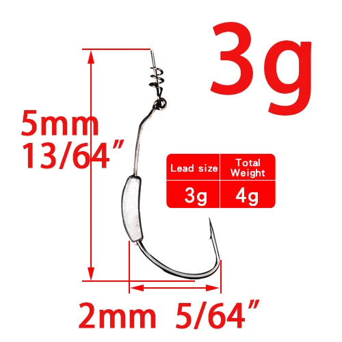 5pcs Lead Jig Head Fish Hook 2g To 7g 5 Size Jig Hooks For Soft Fishing Bait Of Carbon Steel Hooks Lure Tool Fishing Tackle - Color: 3g 5pcs