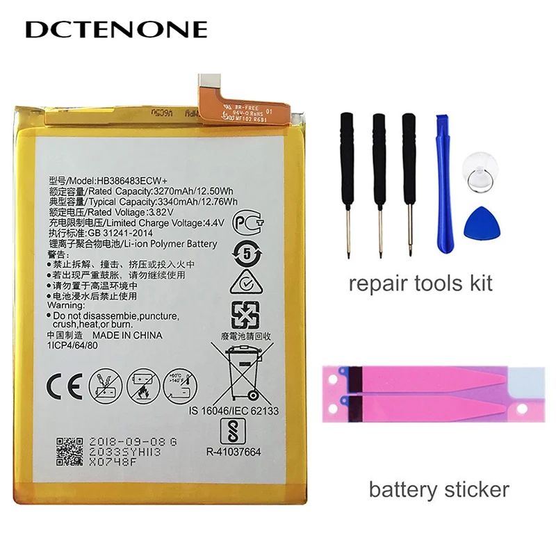 Аккумулятор для телефона DCTENONE HB386483ECW сменные батареи Huawei Honor 6X / G9 plus Maimang 5 GR5 2017 3340