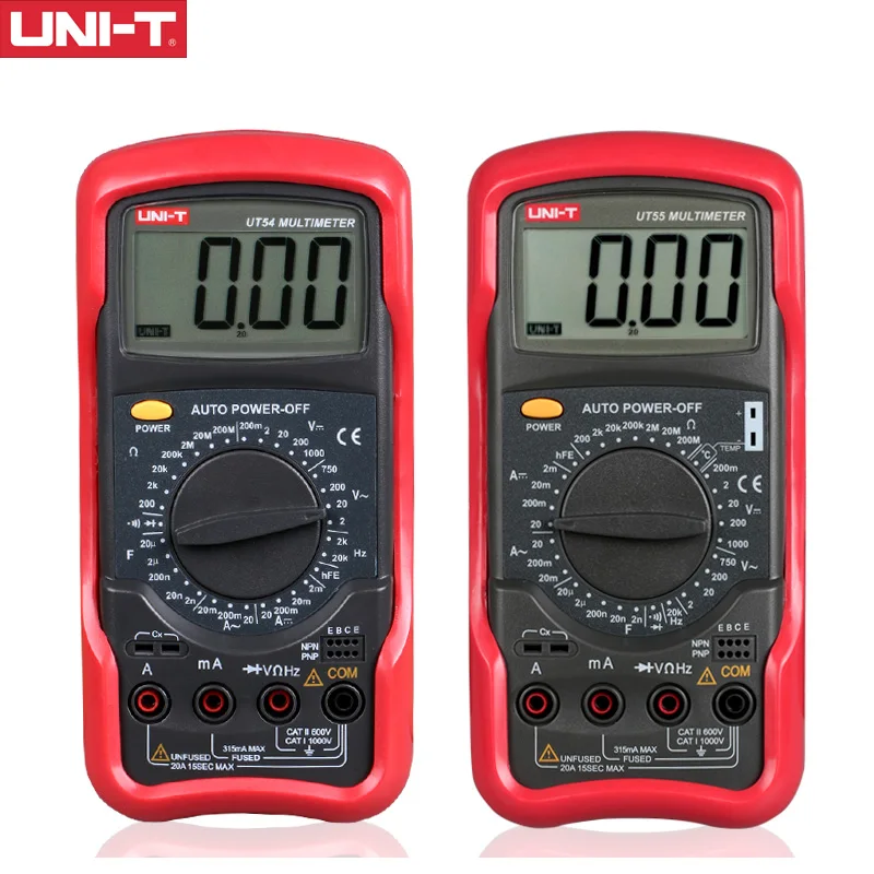 

UNI-T 3 1/2 digit Digital Multimeter UT54 UT55 UT56 Capacitance Frequency Resistance Measurement Full ranges Overload Protection