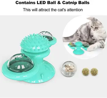 

Cat windmill toy used for decorating rotating cat games cat toy turntable with interactive toys with scratches on top of a cat.