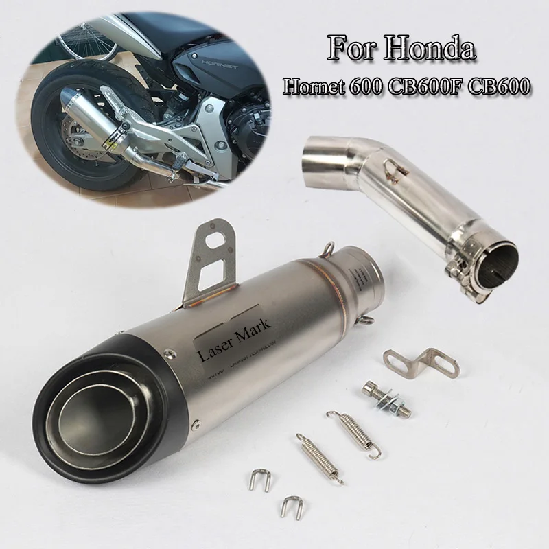 

CB600 CB600F Motorcycle System Pipe Whole Set Middle Connect Pipe Exhaust Tip Muffler Tube Pipe Slip On For Honda Hornet CB600F