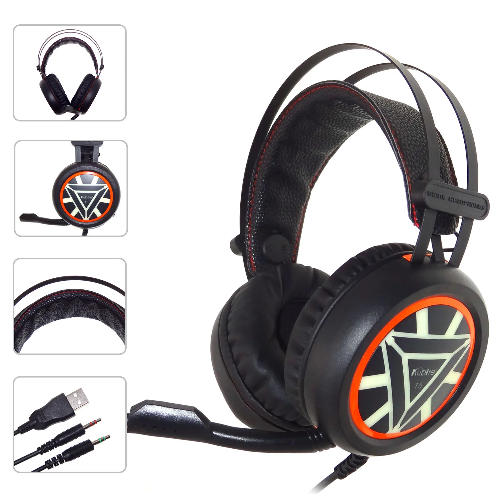 Professional Led Light Gaming Headphones for Computer PS4 Adjustable Bass Stereo PC Gamer Over Ear Wired Headset With Mic Gifts1