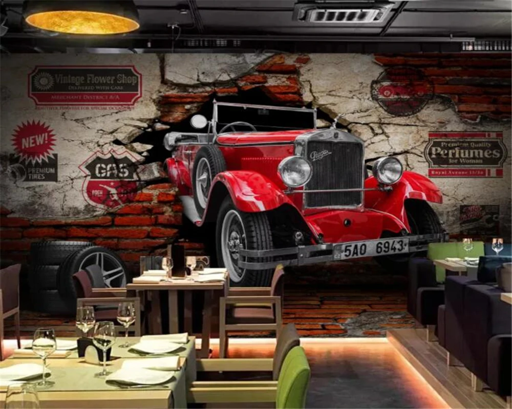 vintage car 3d wallpaper