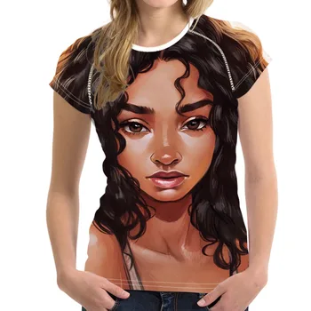 

Fashion Casual Harajuku African Black Girls 3D Printed Tops Tee Summer Female Tshirts Short Sleeve T shirt For Women Clothing