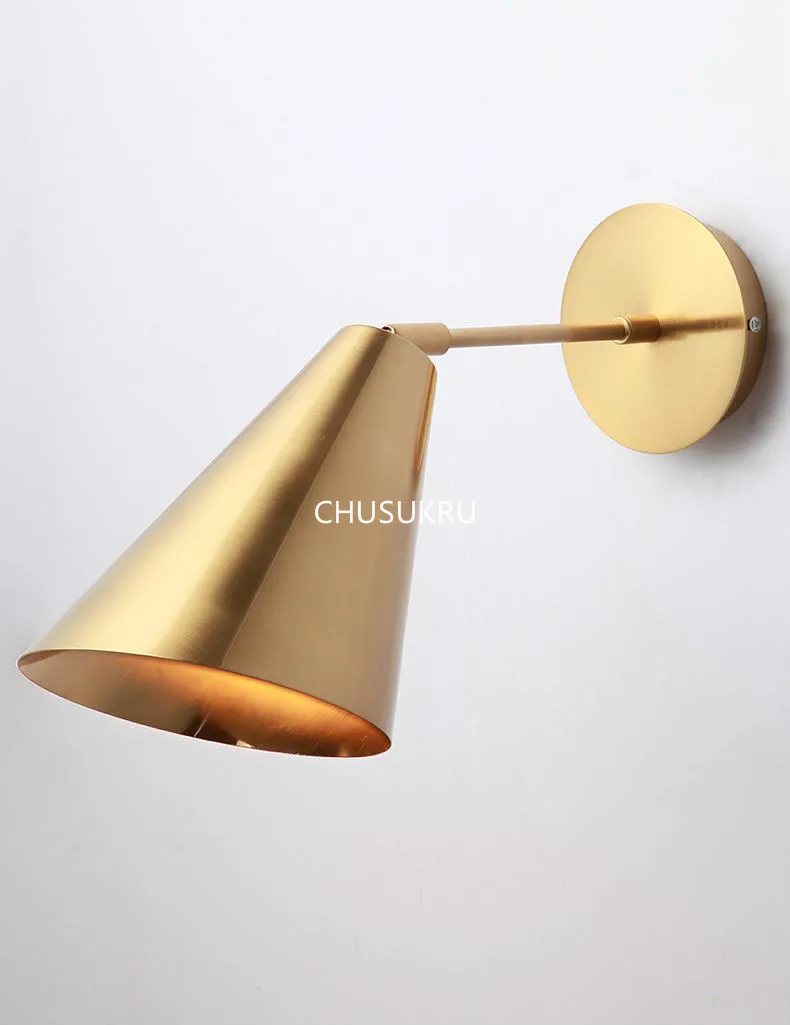 Nordic Bedroom Bedside Lamp Wall Lamp Simple Modern Aisle Corridor Hotel Golden Background Wall Lamp Creative LED Lamp