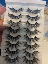 Pestañas postizas de visón 3D, 5/8/10 pares, naturales, suaves y esponjosas, voluminosas, largas y espectaculares, maquillaje de extensión de pestañas cruzadas