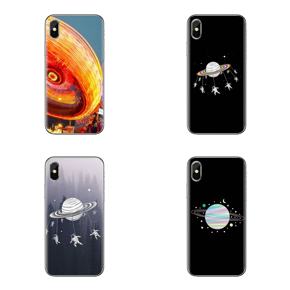 For Sony Xperia Z Z1 Z2 Z3 Z5 compact M2 M4 M5 E3 T3 XA Aqua LG G4 G5 G3 G2 Mini Astronauts Merry Go Round Space Soft Case Cover |