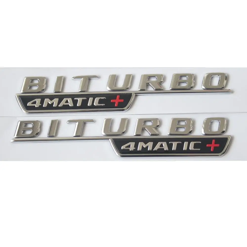 Хром для BITURBO 4matic+ крыло буквенная эмблема значок с эмблемой для Mercedes Benz AMG