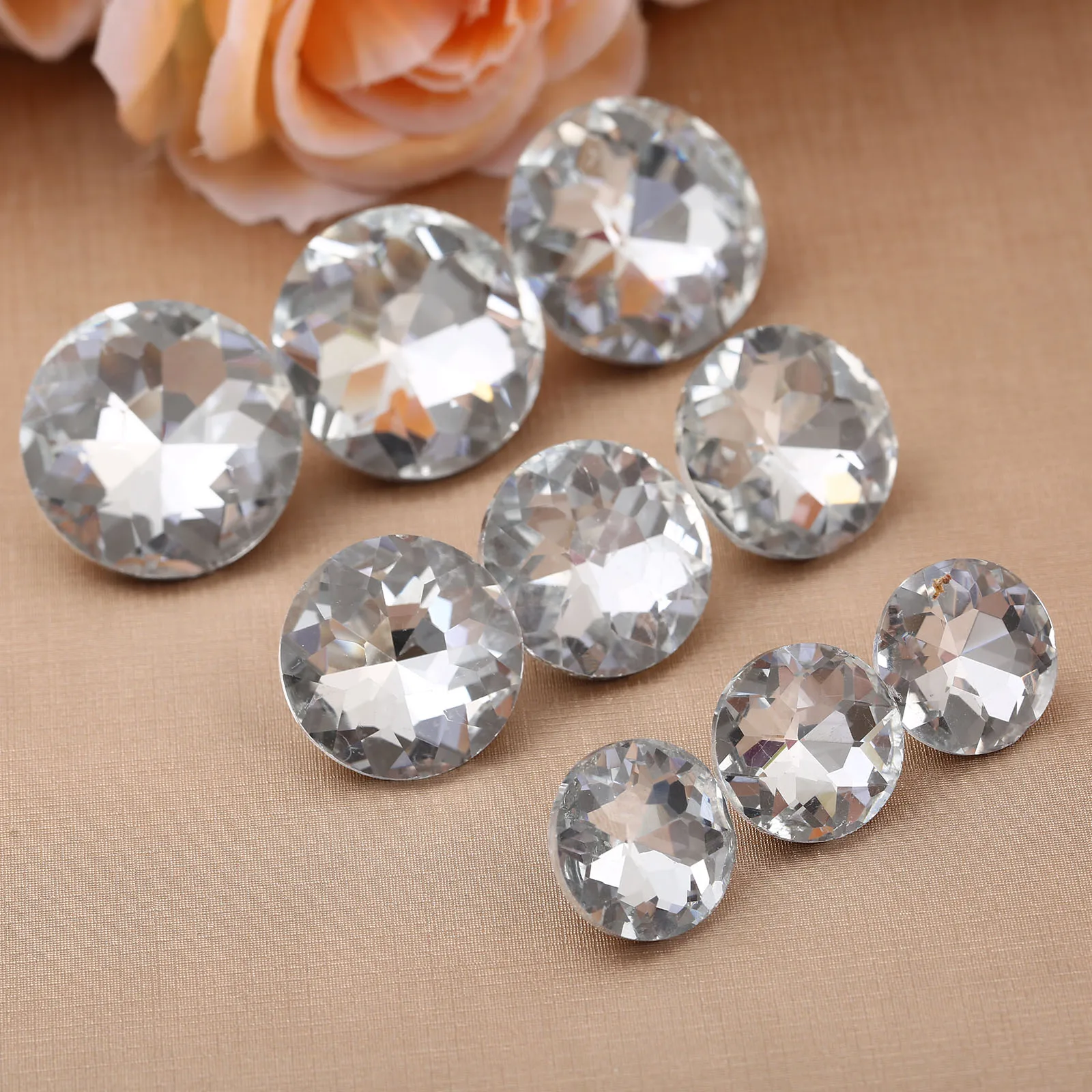10pcs Diamond Upholstery Buttons Crystal Nails Gem Decorative Tacks Studs 20/25/30mm Craft Handmade Leather Sofa Bag Board 2