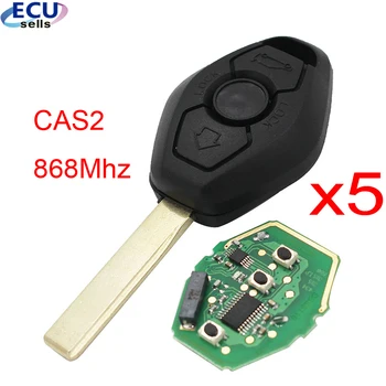 

5PCS X 3 Buttons Smart Remote Key 868MHz Keyless Fob for BMW CAS2 5 Series with ID7944 Chip