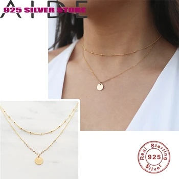 

Aide 925 sterling silver New Fashion jewelry all-match simple layered necklace necklaces for women gold layered Chain necklace