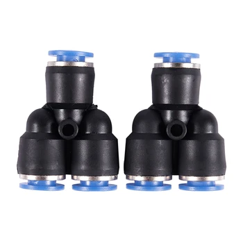 

6 mm to 6 mm Y Shaped Push In Connector Compressed Air Fittings, 2 pcs