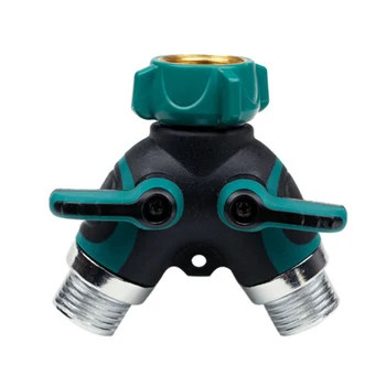

3/4inch Two-Way Garden Hose Water Tap Splitter Connector Y Two Outlet Connection Attachment Garden Water Connectors