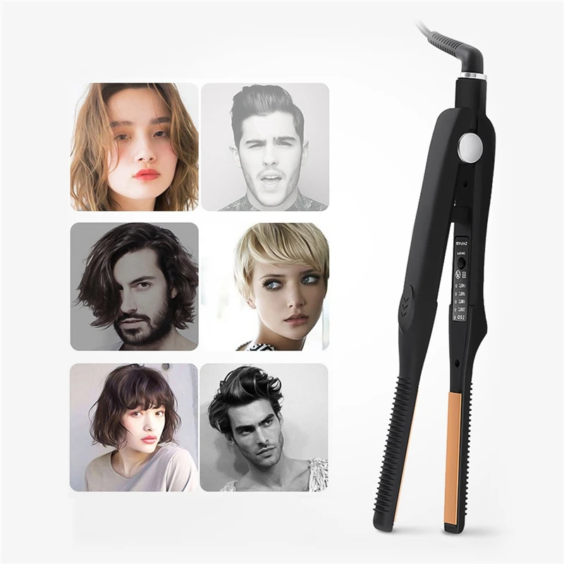 Ultra-Thin Hair Straightener Curler Professional Ceramic Flat Iron for Short Fast Styling Adjustable Tools | Красота и здоровье
