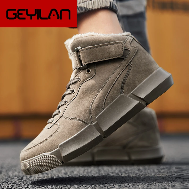 

Ankle boots plush warm men winter boots with fur snow boots men wear-resistant male botas hombre sneakers ankle boots a4