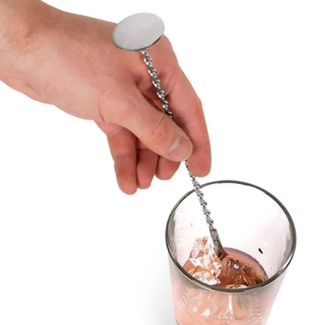 High Quality Stainless Steel Cocktail Bar Spiral Pattern Drink Shaker Muddler Stirrer Twisted Mixing Spoon Kitchen tableware