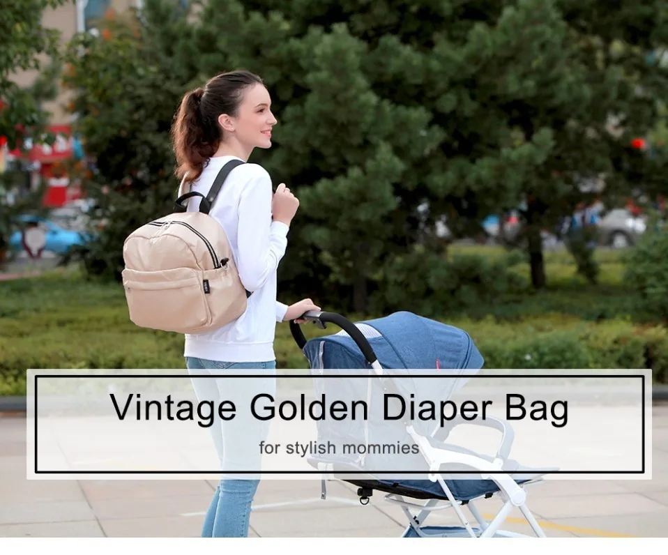Детские сумки для подгузников для мумии большой емкости Золотой дорожный рюкзак из искусственной кожи для беременных подгузник сумка 2018