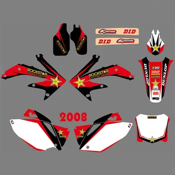 

New Full Graphics Decals Stickers Custom Number Name Glossy Bright Stickers Waterproof for HONDA CRF450R CRF450 2008