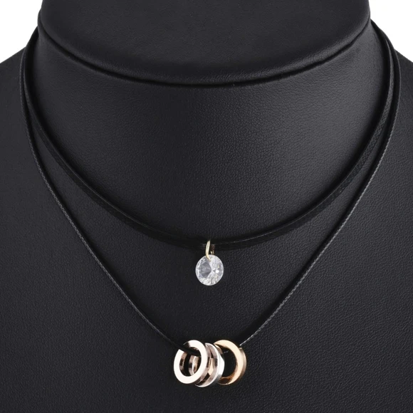 Основные 2" /24"/3" веревка из натуральной кожи, ожерелья-цепочки для мужчин и женщин, чокер" сделай сам ", аксессуар с застежкой из нержавеющей стали