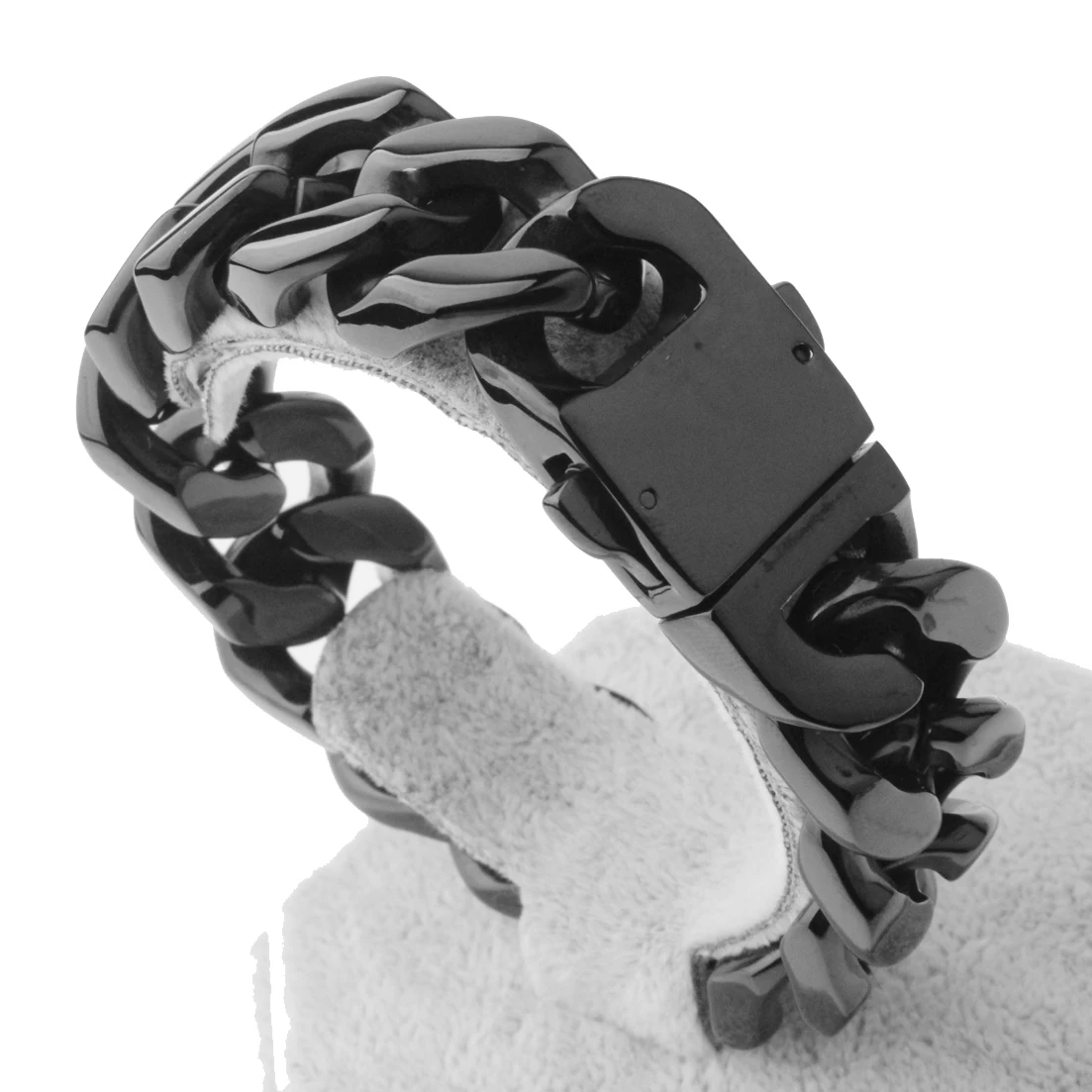 Высокое качество мужской браслет ювелирные изделия 22 см нержавеющая сталь золотой цвет тяжелый массивный звено цепи браслеты и браслеты - Окраска металла: Black