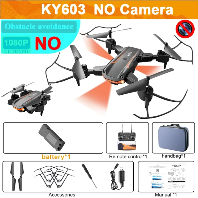 NEW KY603 Mini Drone 4K HD Professional Camera WiFi FPV Foldable Obstacle Avoidance Altitude Hold Mode RC Quadcopter Toys Boys