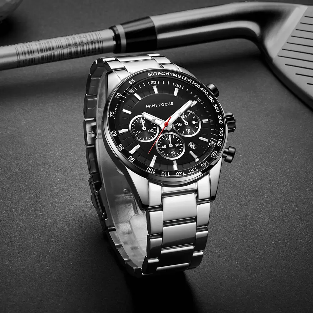 

Luxury Brand Sport Watches Men Quartz Clock Stainless Steel Strap Date Week Display Fashion Waterproof Fashion Casual Wristwatch