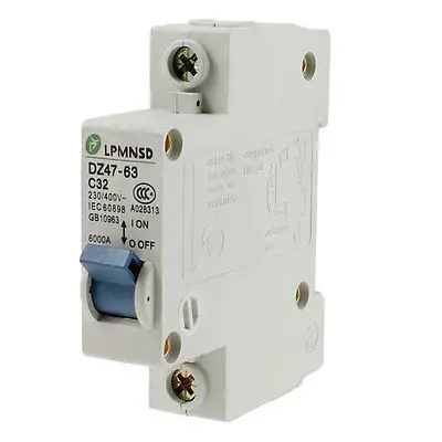 

DZ47-63 C32 Single Pole MCB Miniature Circuit Breaker 32A