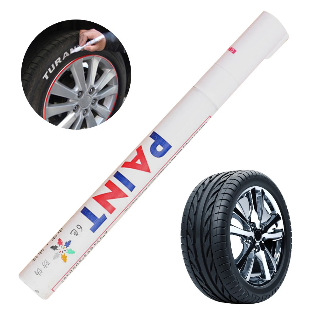 Car Wheel Tire Oily Paint Pen Painting Mark Pen Body Compound Auto Rubber Tyre Tread Permanent Paint Marker Touch Up Care