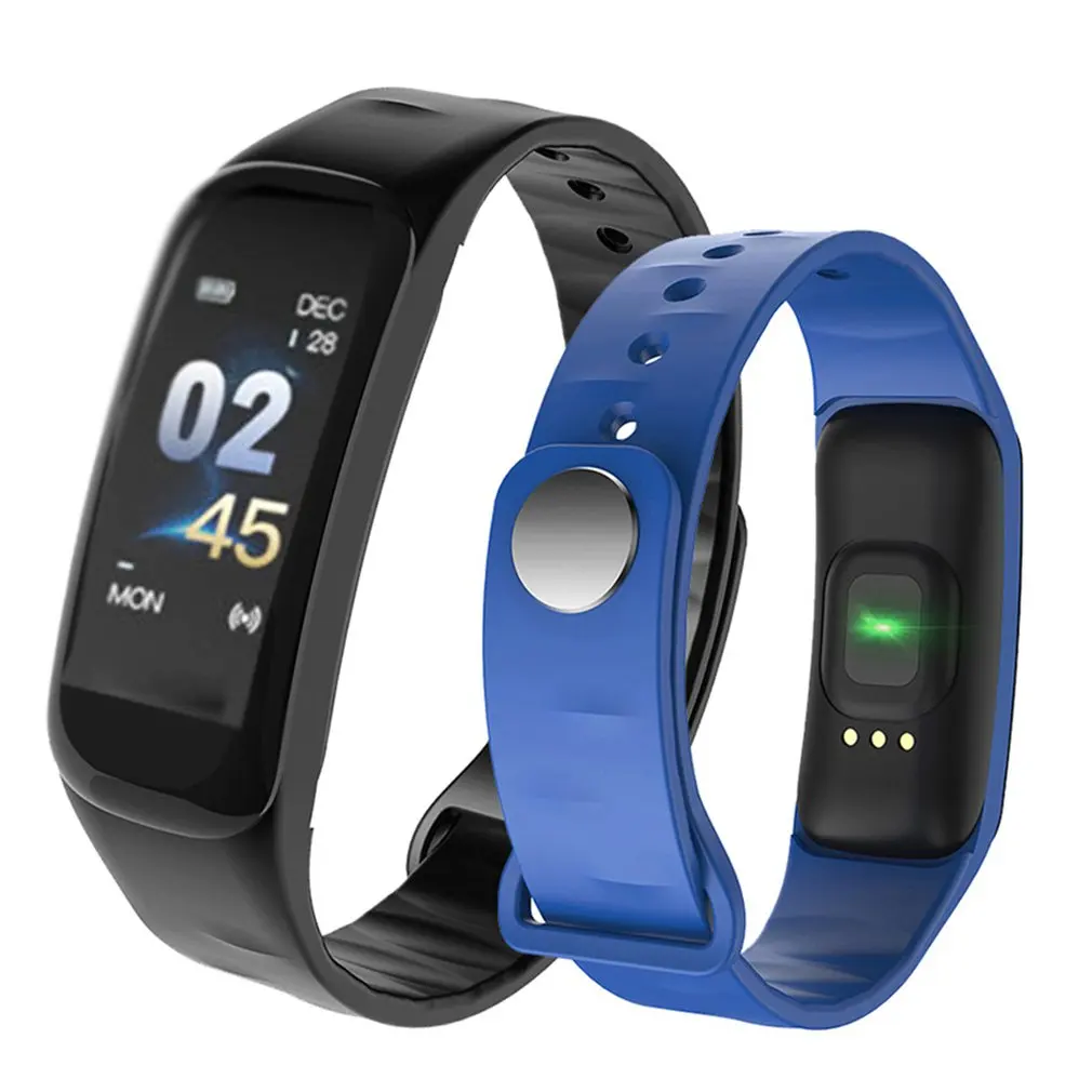 

C1Plus Smart Bracelet Color Screen Blood Pressure Fitness Tracker Heart Rate Monitor Smart Band Men Watch For Sport Climbing