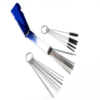

Motorcycle Car Carburetor Jets Cleaning Tool Needles Brushes Set For Carb Jet injector nozzle Spray gun Airbrush Clean tools