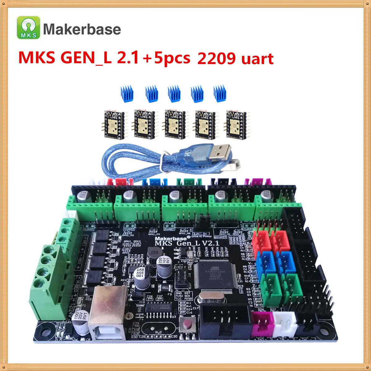 MKS GEN L V2.1 материнская плата 3D Принтер Панель управления картами поддержка a4988 DRV8825