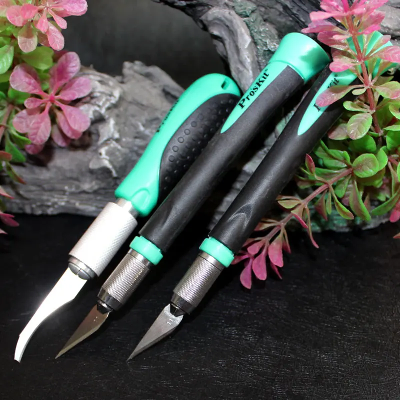 Pros'kit PD-395A Hobby Knife Kit Deluxe Multifuction Carving Knife with Knife Blade for DIY Wood fruit Carving knife