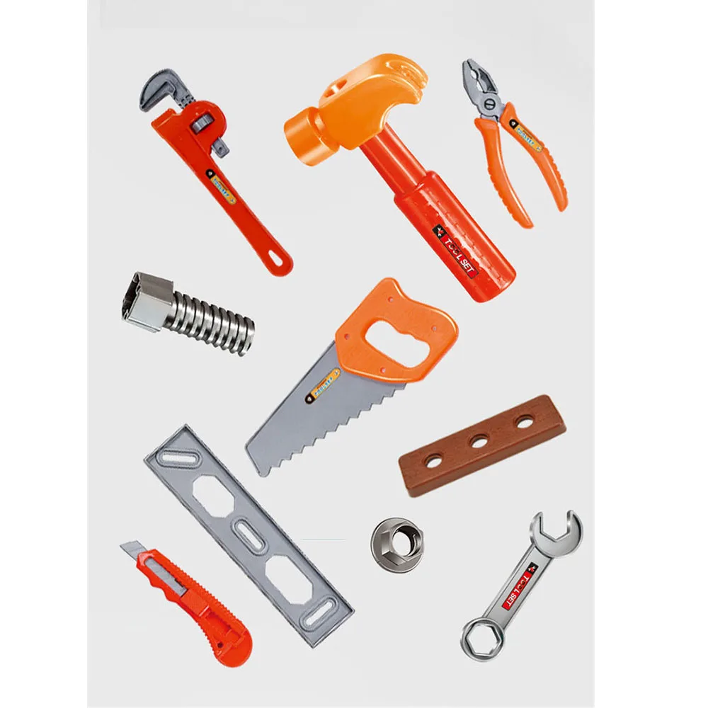 22Pcs/set Plastic Toolbox Engineer Simulation Repair Drill Tools Bags Toys Pretend Play Early Educational Play House Kit for Boy