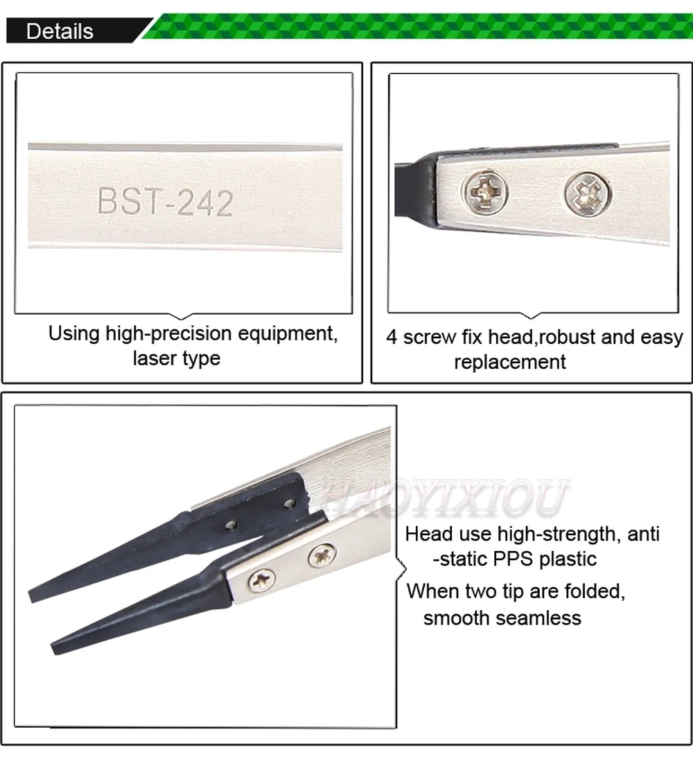 BEST BST-11C Color tweezer Plating Color 302 Material Special Tip Clamp Anti-aci 