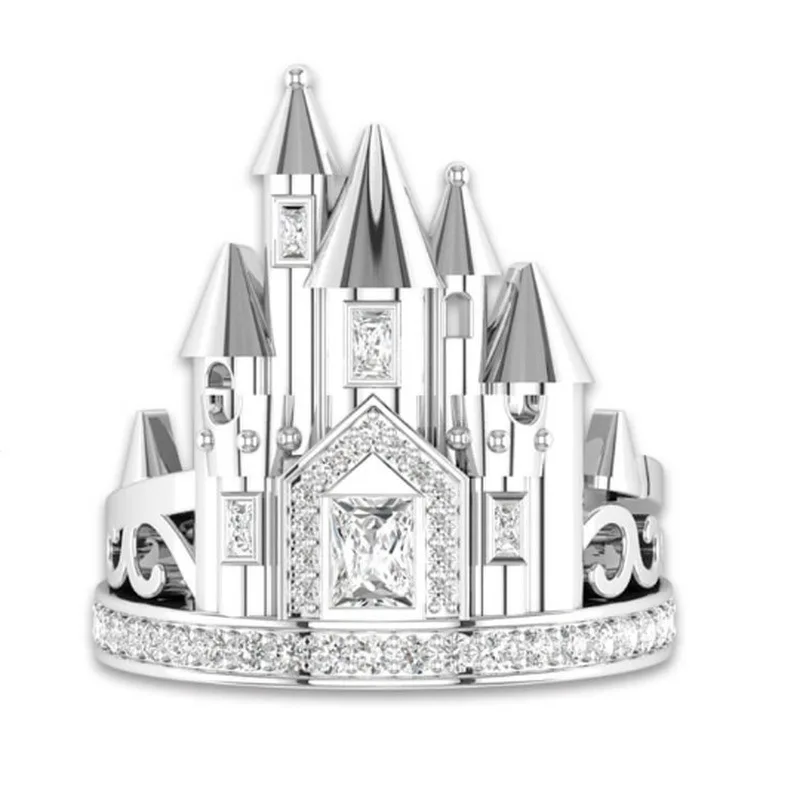 

2024 Trend Castle Luxury Architectural Design Rings For Women Cute Jewelry Wedding Engagement Ring Cool Stuff Bijouterie Female